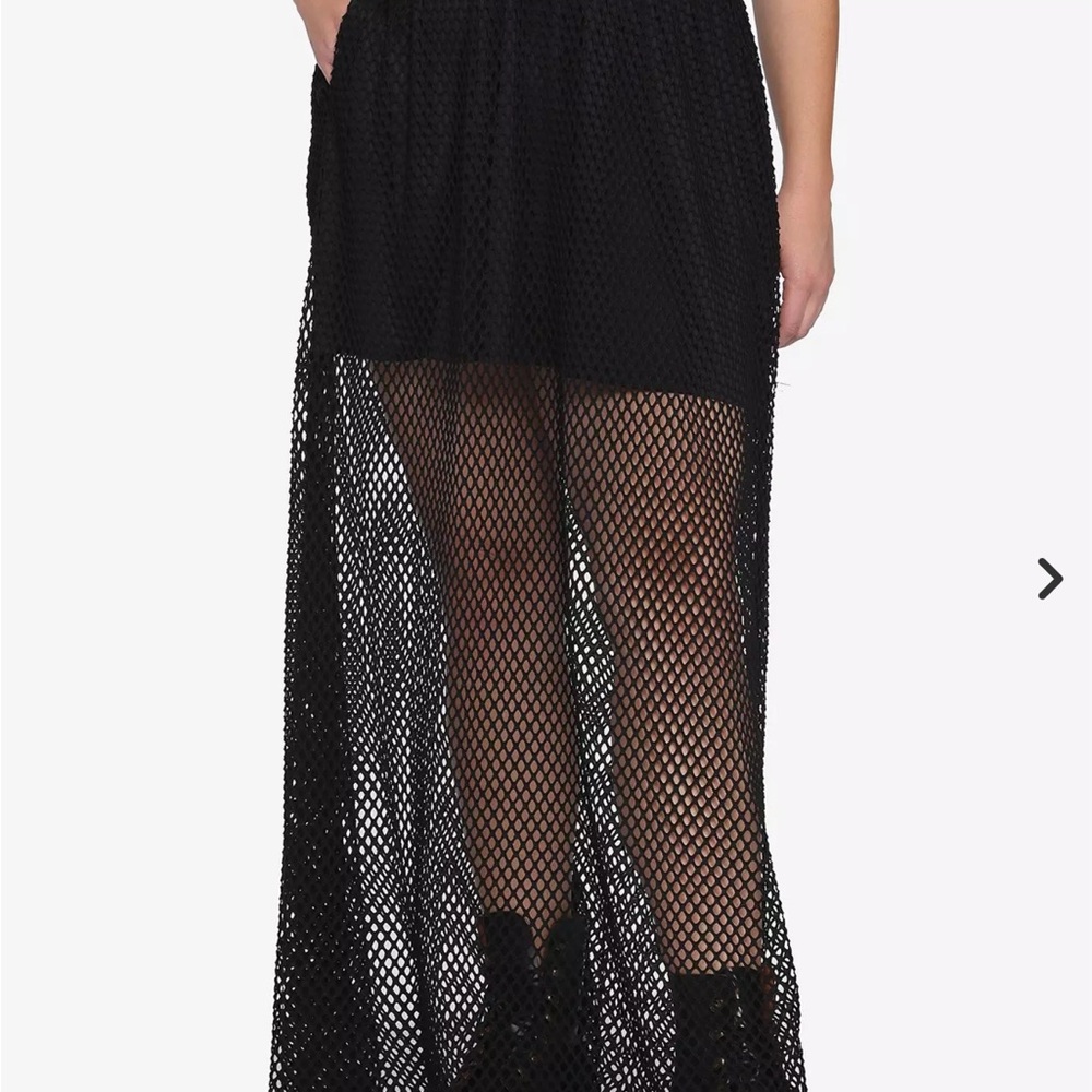 Hot topic fishnet overlay maxi skirt plus size